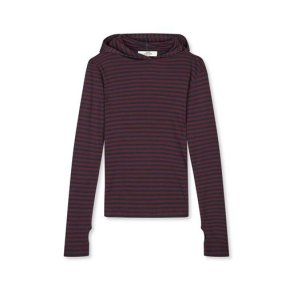 2x2 cotton stripe tutti hood Mads N�rgaard, sky captain/wine