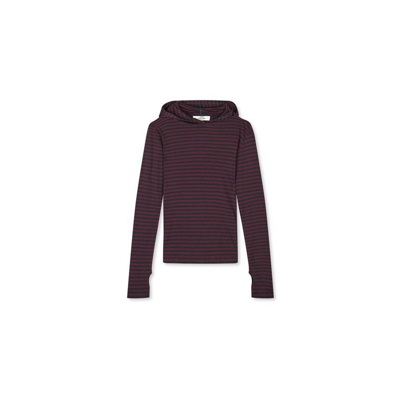 2x2 cotton stripe tutti hood Mads N�rgaard, sky captain/wine