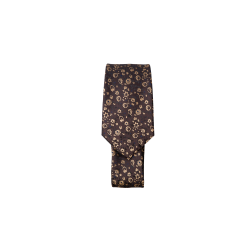 Lulu tie Black Colour, Brown Flower