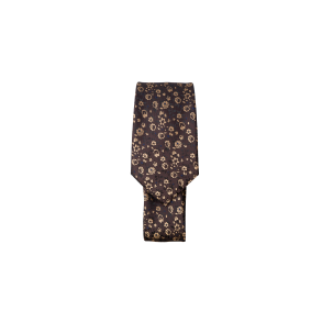 Lulu tie Black Colour, Brown Flower