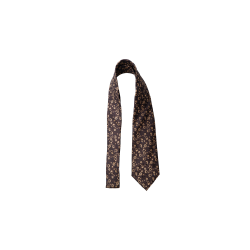 Lulu tie Black Colour, Brown Flower