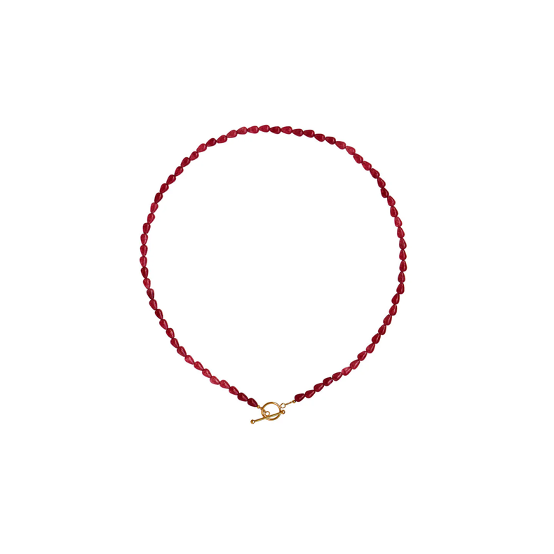 Love drop necklace Stine A, burgundy
