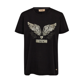Teja o-ss deco tee Mos Mosh, black