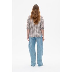 Margit shirt Baum und Pferdgarten, creme mini check