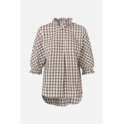 Margit shirt Baum und Pferdgarten, creme mini check