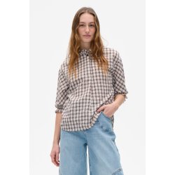 Margit shirt Baum und Pferdgarten, creme mini check