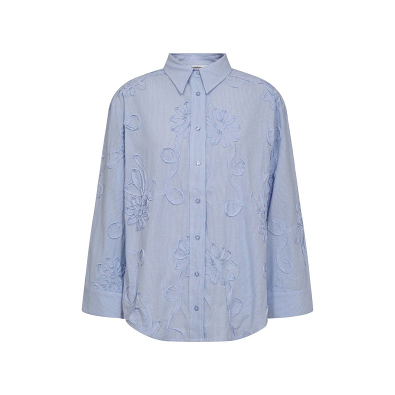 Xavier stripe flower shirt Co'Couture, pale blue