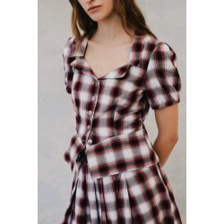 Macaia blouse Baum und Pferdgarten, red check