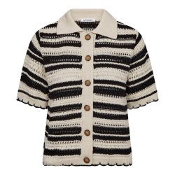 Odette stripe ss cardigan Co'Couture, off white/black