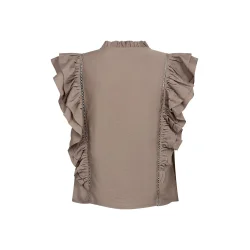 Callum lace frill v-top Co'Couture, taupe
