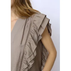 Callum lace frill v-top Co'Couture, taupe