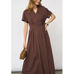 Elara wrap ss dress Co'Couture, dark brown