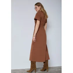 Elara wrap ss dress Co'Couture, suntan