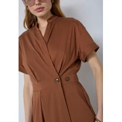 Elara wrap ss dress Co'Couture, suntan