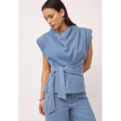 Anto denim pleat top Co'Couture, light denim