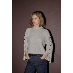 Row button sleeve knit Co'Couture, bone