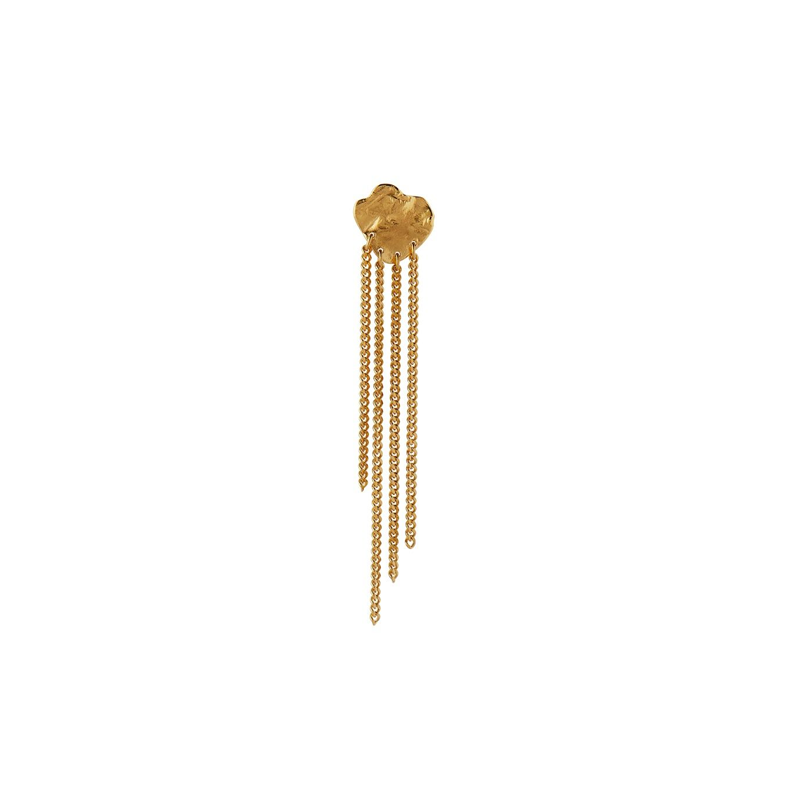 Shell reflections single earring with chains Stine A, gold