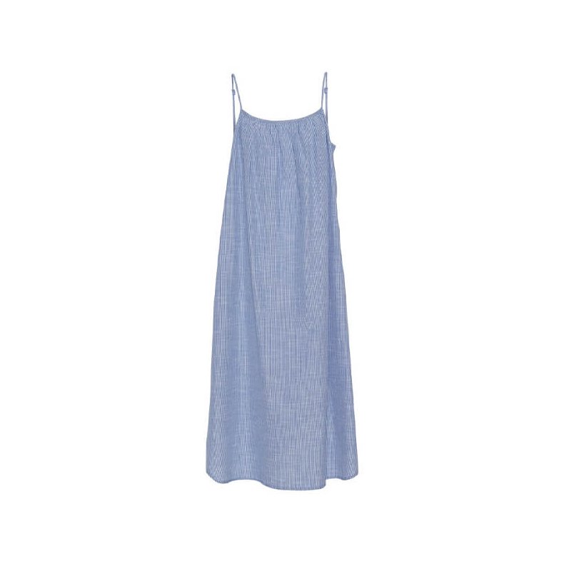 Vancouver sl long dress Frau, medium blue stripe