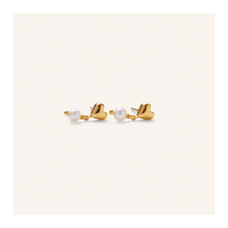 White adore earsticks Pernille Corydon, gold