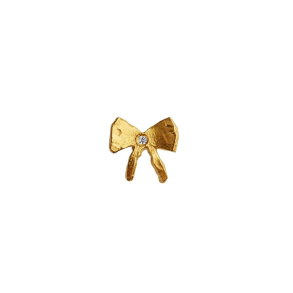 Petit bow single earring with stone Stine A, gold