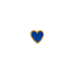 Petit love heart single earring enamel Stine A, cobalt blue