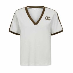 Edgecc stripe v-tee co'couture, off white military olive