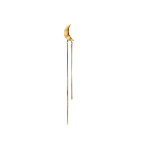 Bella moon single earring with long chains Stine A, gold