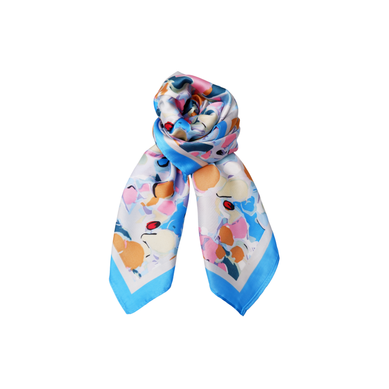 Leeva mini scarf Black Colour, blue multi