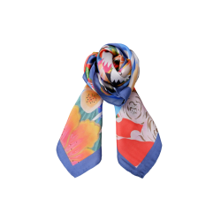 Eden mini scarf Black Colour, multi blue