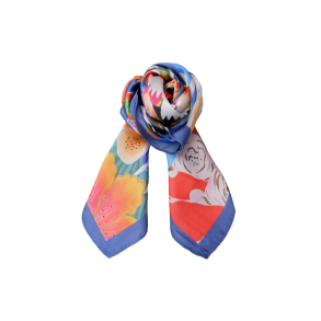 Eden mini scarf Black Colour, multi blue