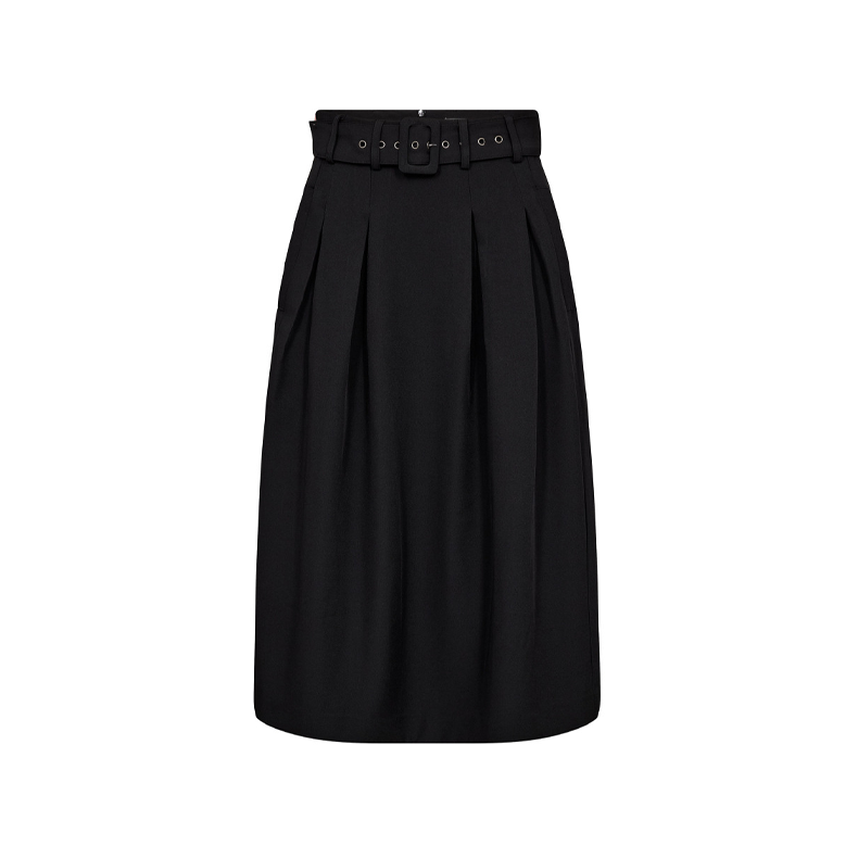 Luna belt midi pleat skirt Co'Couture, black
