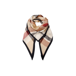 Bcshira triangle satin scarf Black Colour, burnt orange