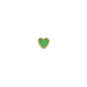 Petit love heart single earring enamel Stine A, grass green