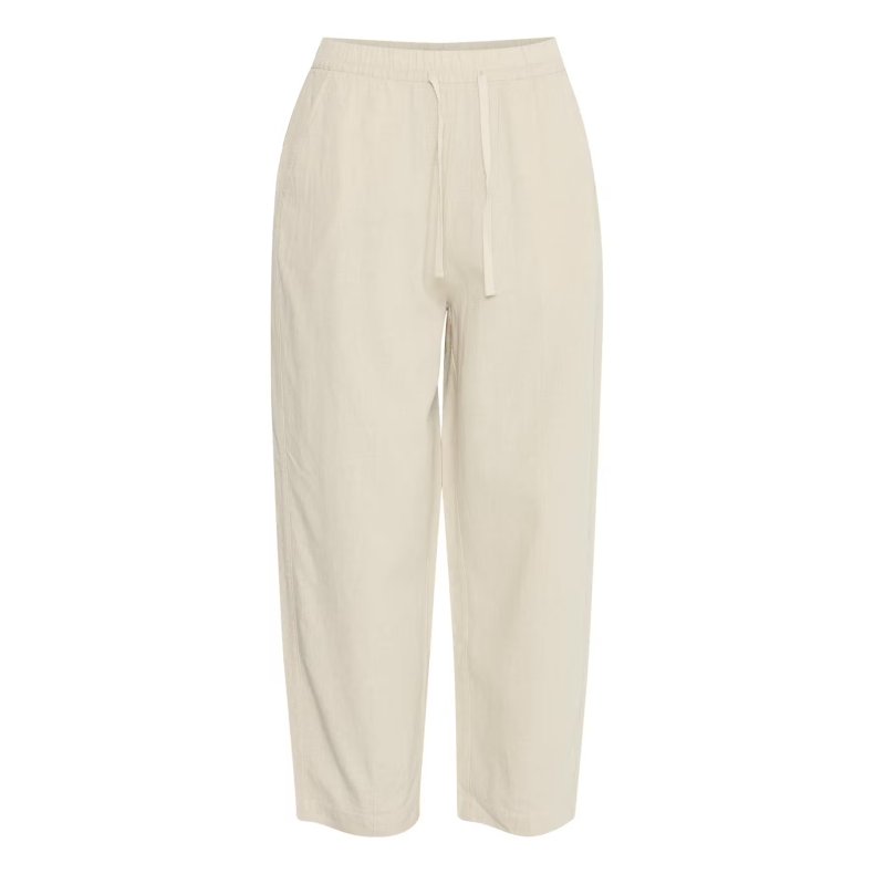 Linno pants barrel ICHI, natural ecru