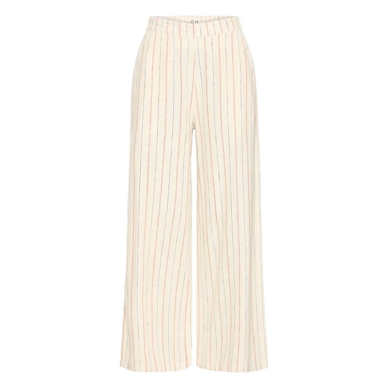 Linno pants ICHI, brown stripe