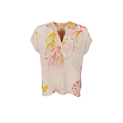 Luna Andrea s/s blouse Black Colour, poppy rose