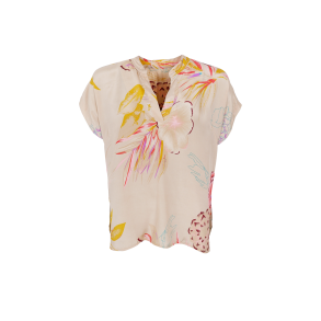 Luna Andrea s/s blouse Black Colour, poppy rose