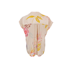 Luna Andrea s/s blouse Black Colour, poppy rose