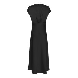 Clarita drapy sateen dress Neo Noir, black