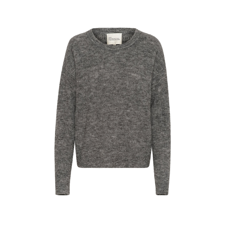 05 The knit pullover My Essential Wardrobe, dark grey melang