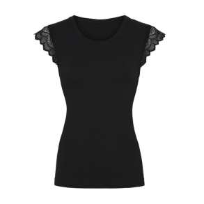 Tim & Simonsen Lillibeth rib top, nero
