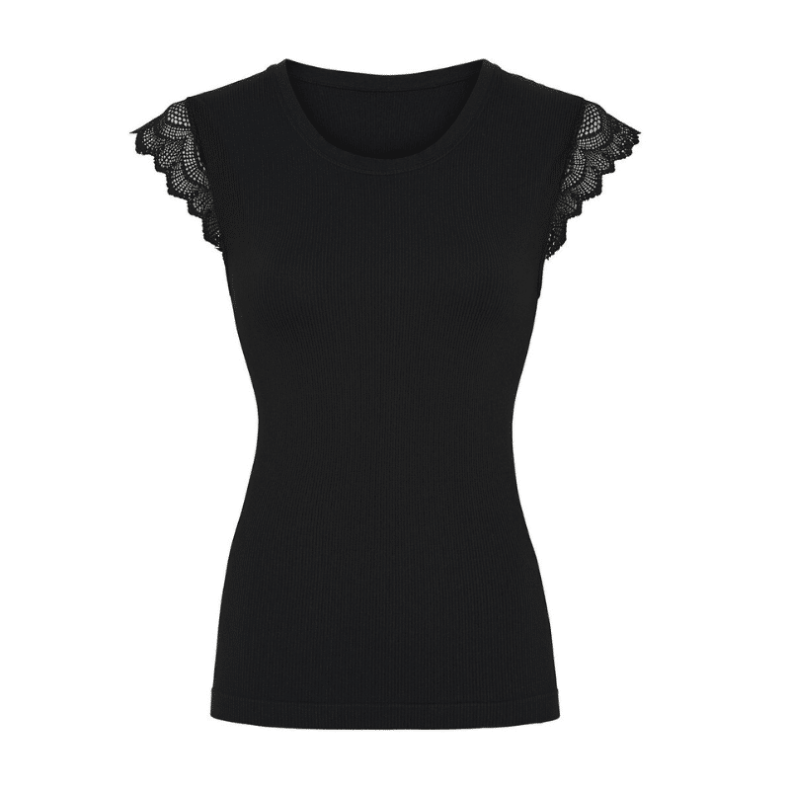 Tim &amp; Simonsen Lillibeth rib top, nero