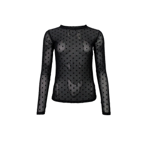 Mcjennie dotted mesh blouse Black Colour, black