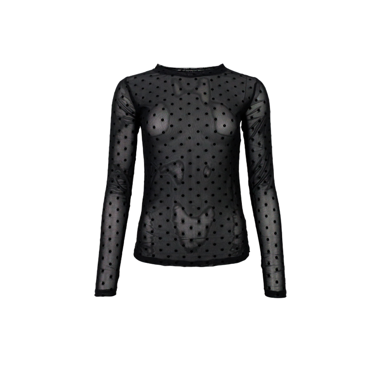 Mcjennie dotted mesh blouse Black Colour, black