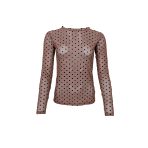 Mcjennie dotted mesh blouse Black Colour, espresso