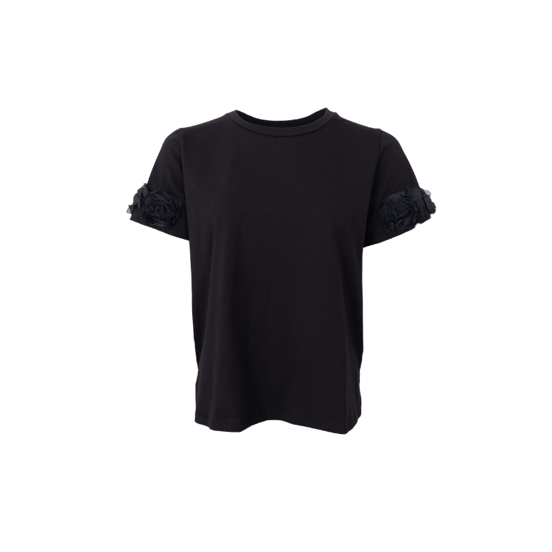 May flowerpatch tee Black Colour, black