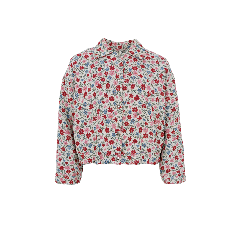 Fairyrose bomber jacket Black Colour, summer floral
