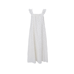 Benedikt dress Black Colour, off white dot