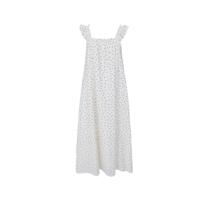 Benedikt dress Black Colour, off white dot