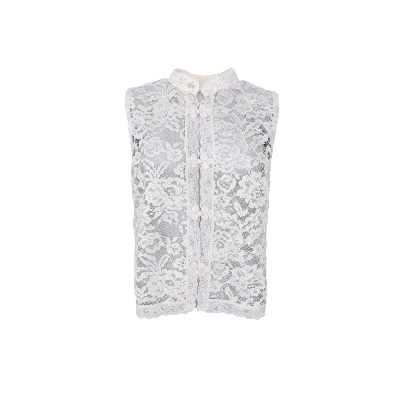 Rosa napoleon top Black Colour, off white